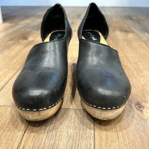 Free People D’Orsay Black Clogs size 39
